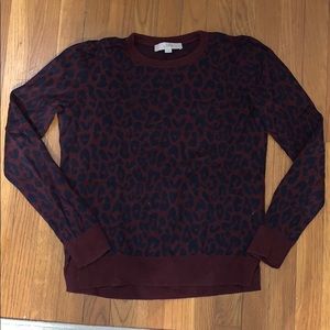 Maroon and navy leopard print sweater!
